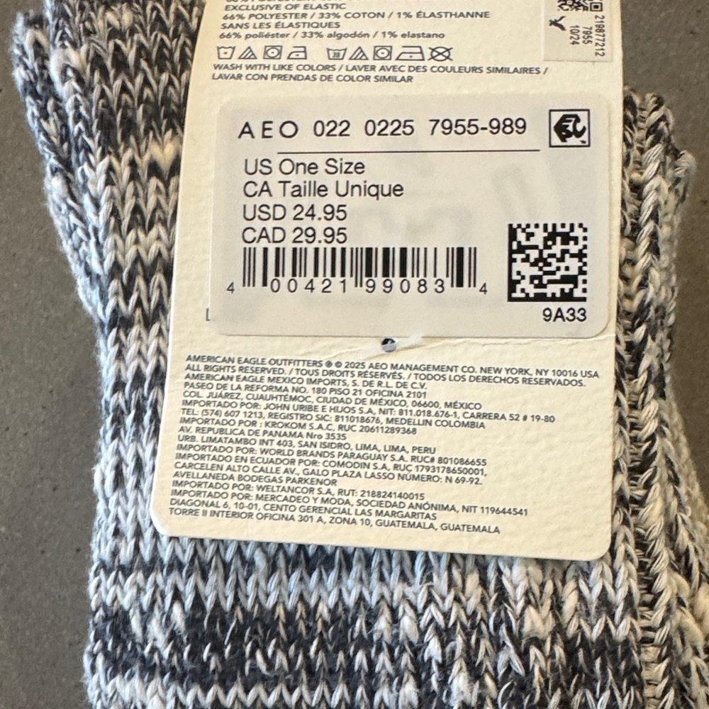 American Eagle Outfitters Black and White Knit Socks - Picture 2 of 3